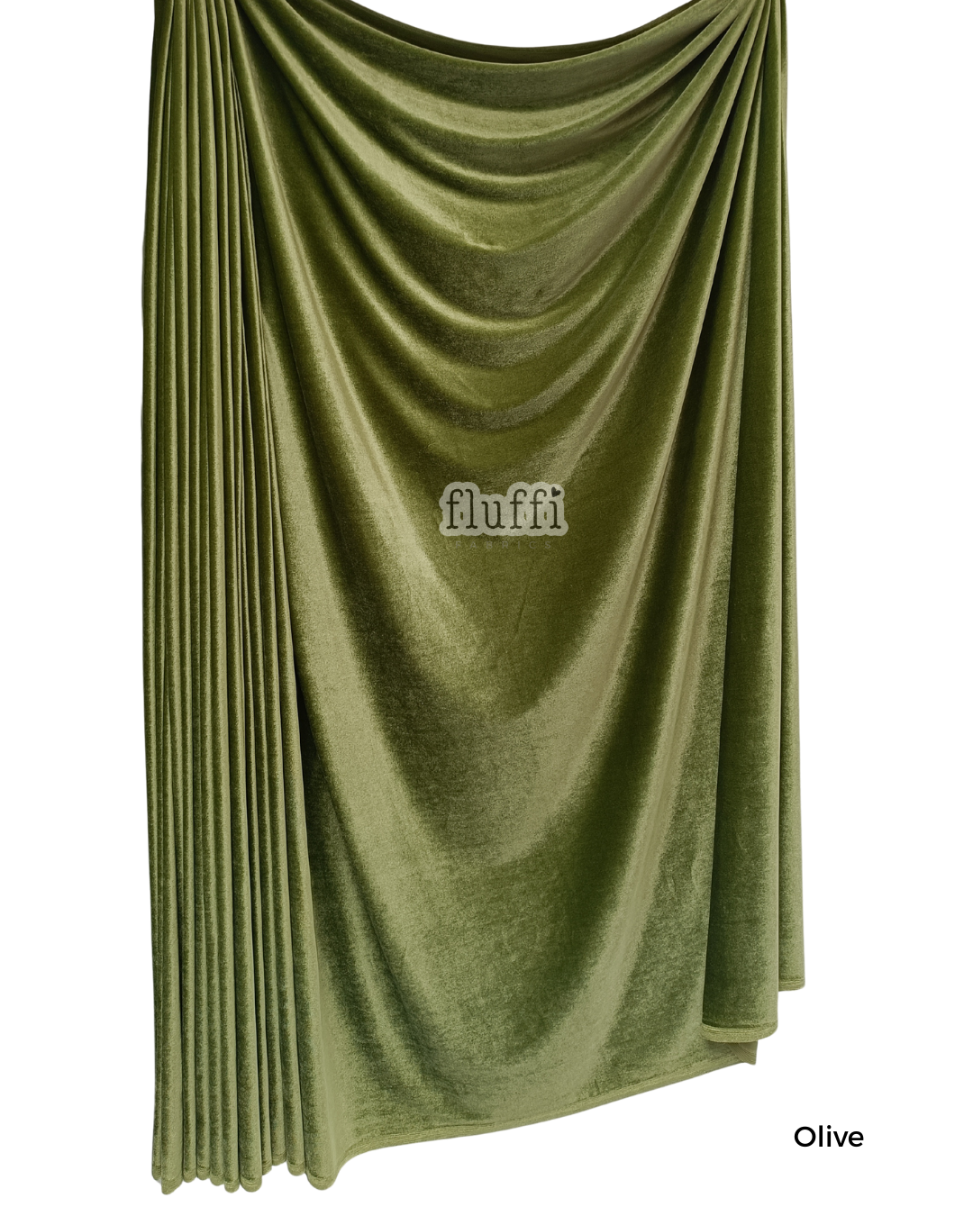 Smooth Stretch Span Velvet Fabric Q559 Olive