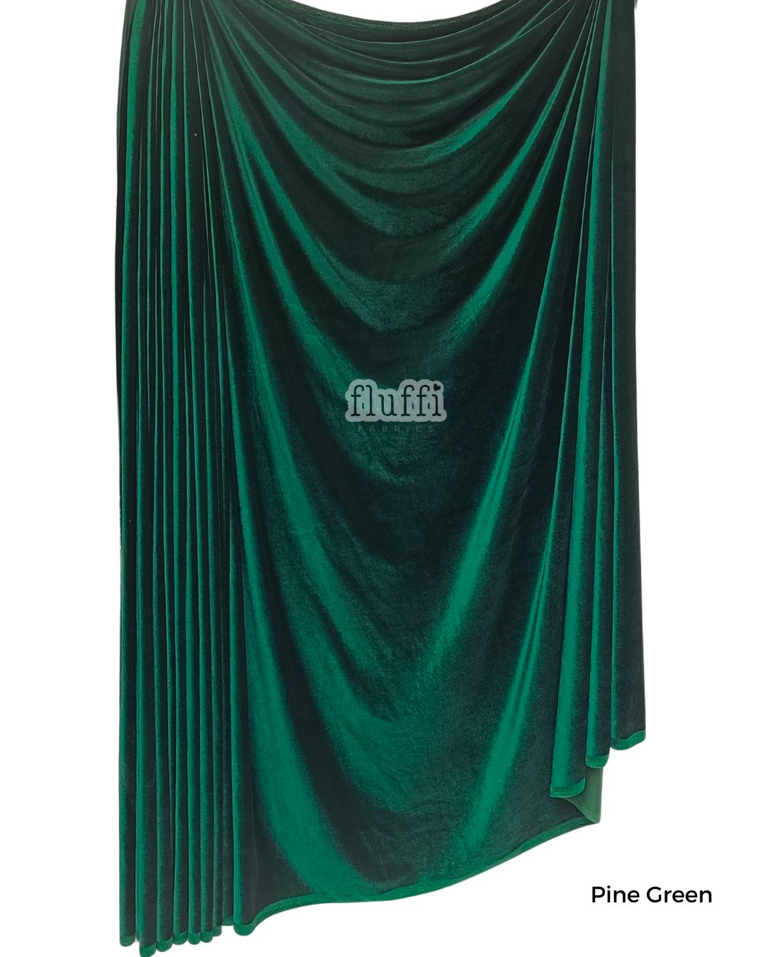 Smooth Stretch Span Velvet Fabric Q559 Pine Green