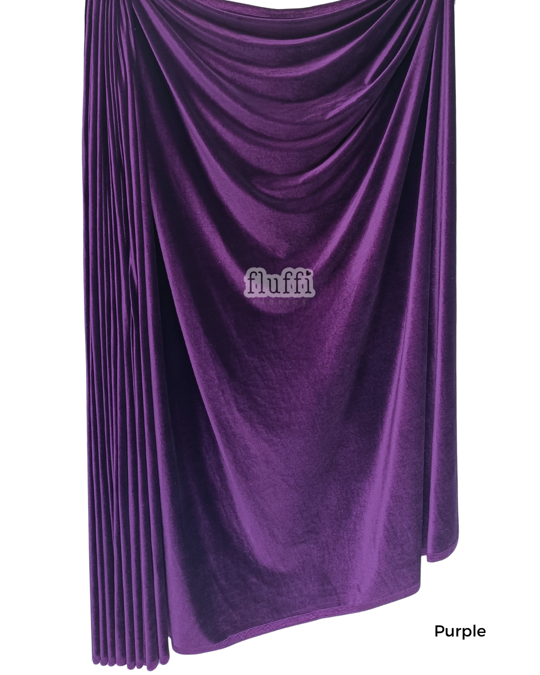 Smooth Stretch Span Velvet Fabric Q559 Purple