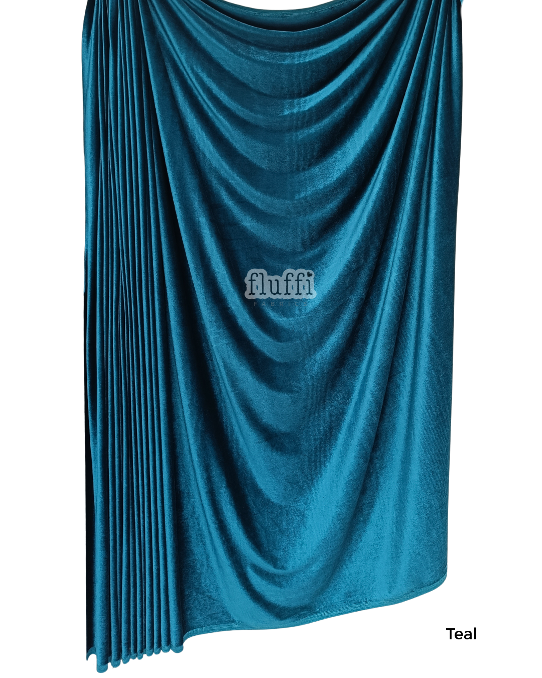 Smooth Stretch Span Velvet Fabric Q559 Teal