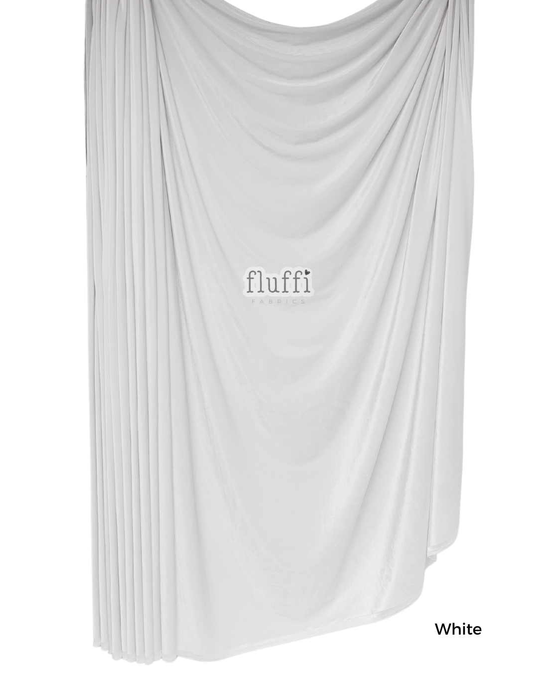 Smooth Stretch Span Velvet Fabric Q559 White