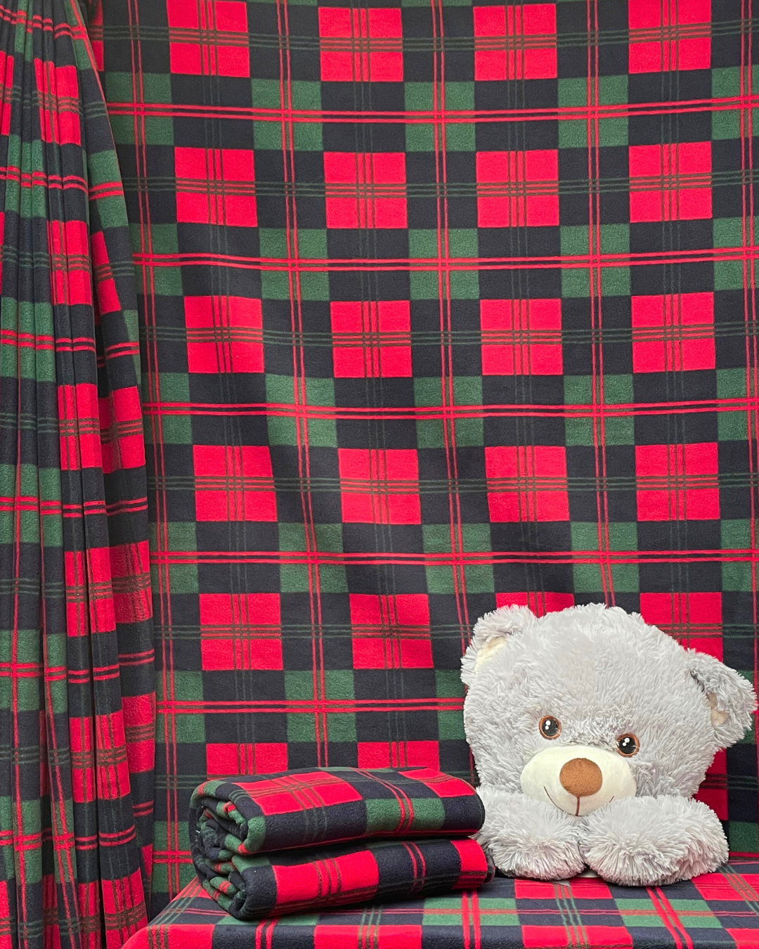 Polar Fleece Printed Anti-Pill Soft Washable Fabric- Tartan & Plaid