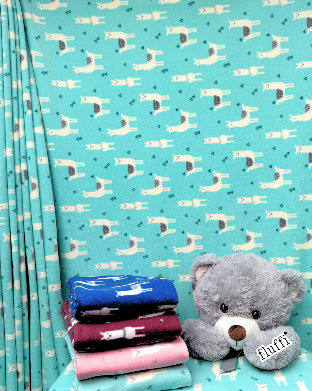 Polar Fleece Printed Anti-Pill Soft Washable Fabric - Llama Glama