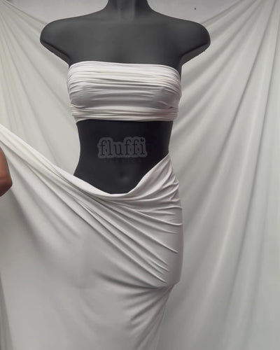 Silk Touch Jersey Stretch Dressmaking Fabric White