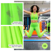 Matte Nylon Lycra 4 Way Stretch Swim Dance Fabric Q56T Flo Green