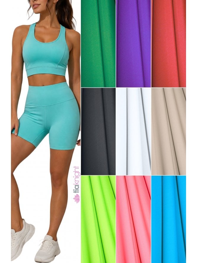 Matte Nylon Lycra 4 Way Stretch Swim Dance Fabric Q56T Light Stone
