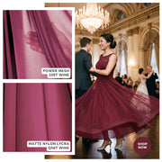 Matte Nylon Lycra 4 Way Stretch Swim Dance Fabric Q56T Wine