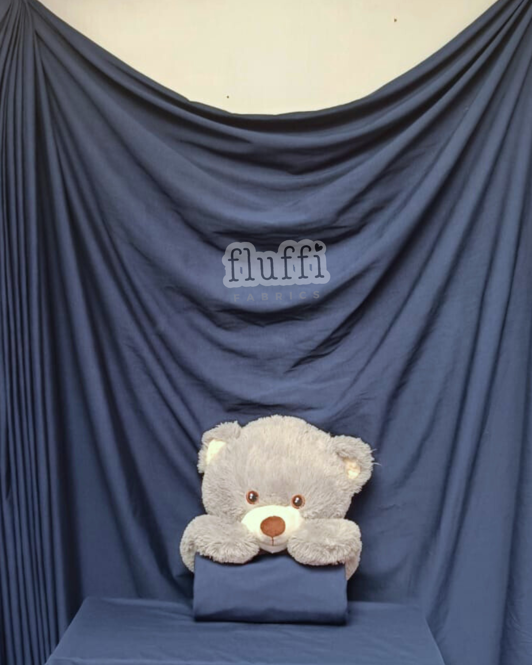 Organic Cotton Elastane Jersey 4 Way Stretch Fabric Navy