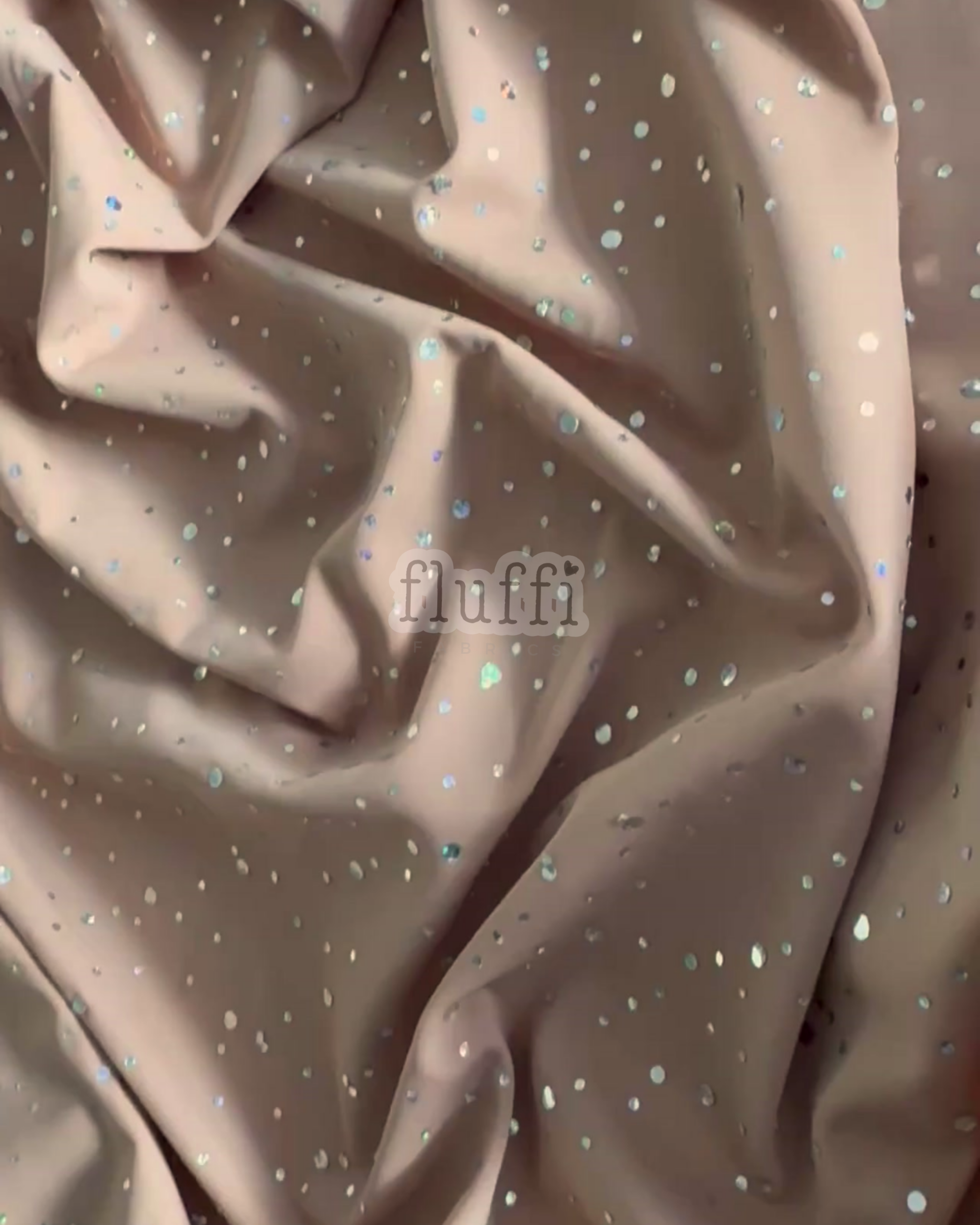 Luxe Heavy Matte Lycra 4 Way Stretch Fabric- Holographic Silver Sequins SQ974 Black
