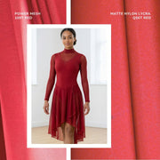 Power Mesh 4 Way Stretch Dressmaking Material- 109T Red