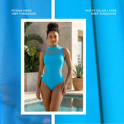 Power Mesh 4 Way Stretch Dressmaking Material- 109T Turquoise