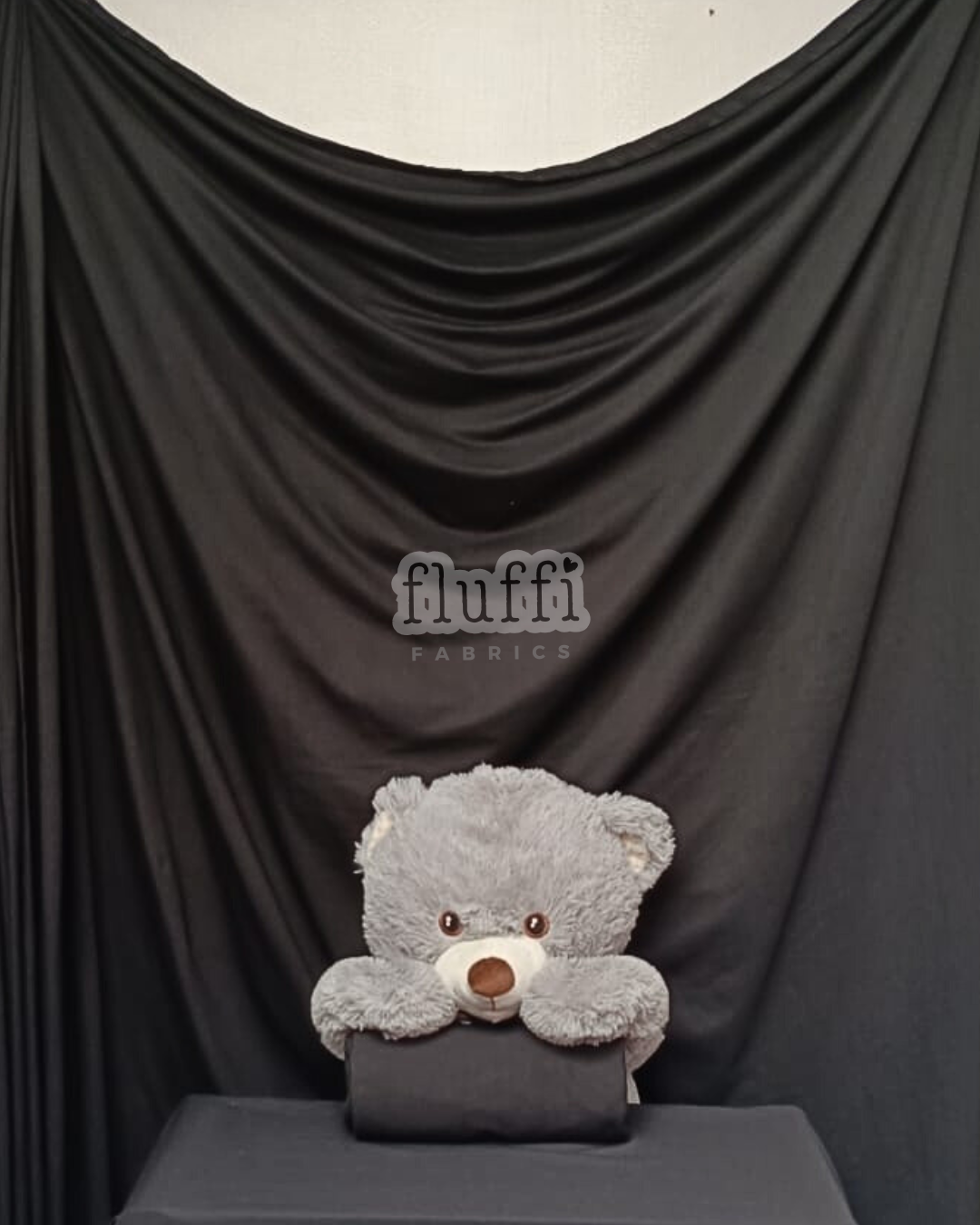 Organic Cotton Elastane Jersey 4 Way Stretch Fabric Black