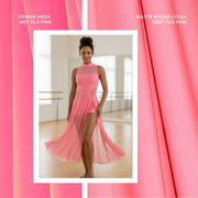 Power Mesh 4 Way Stretch Dressmaking Material- 109T Flo Pink