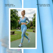 Power Mesh 4 Way Stretch Dressmaking Material- 109T Baby Blue