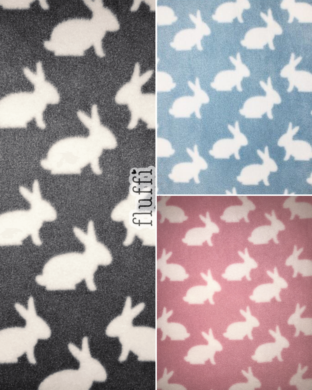 Polar Fleece Printed Anti-Pill Soft Washable Fabric - Bunnies SQ399 Baby Pink/White