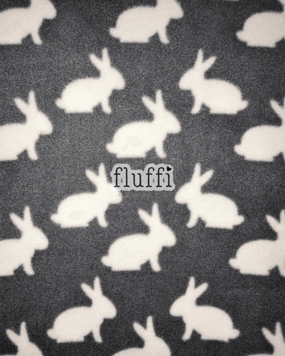 Polar Fleece Printed Anti-Pill Soft Washable Fabric - Bunnies SQ399 Grey/White