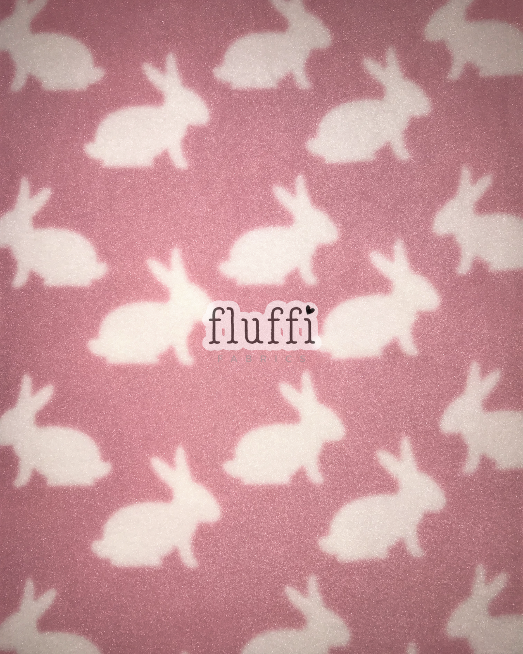 Polar Fleece Printed Anti-Pill Soft Washable Fabric - Bunnies SQ399 Baby Pink/White