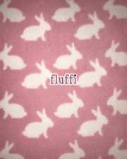 Polar Fleece Printed Anti-Pill Soft Washable Fabric - Bunnies SQ399 Baby Pink/White