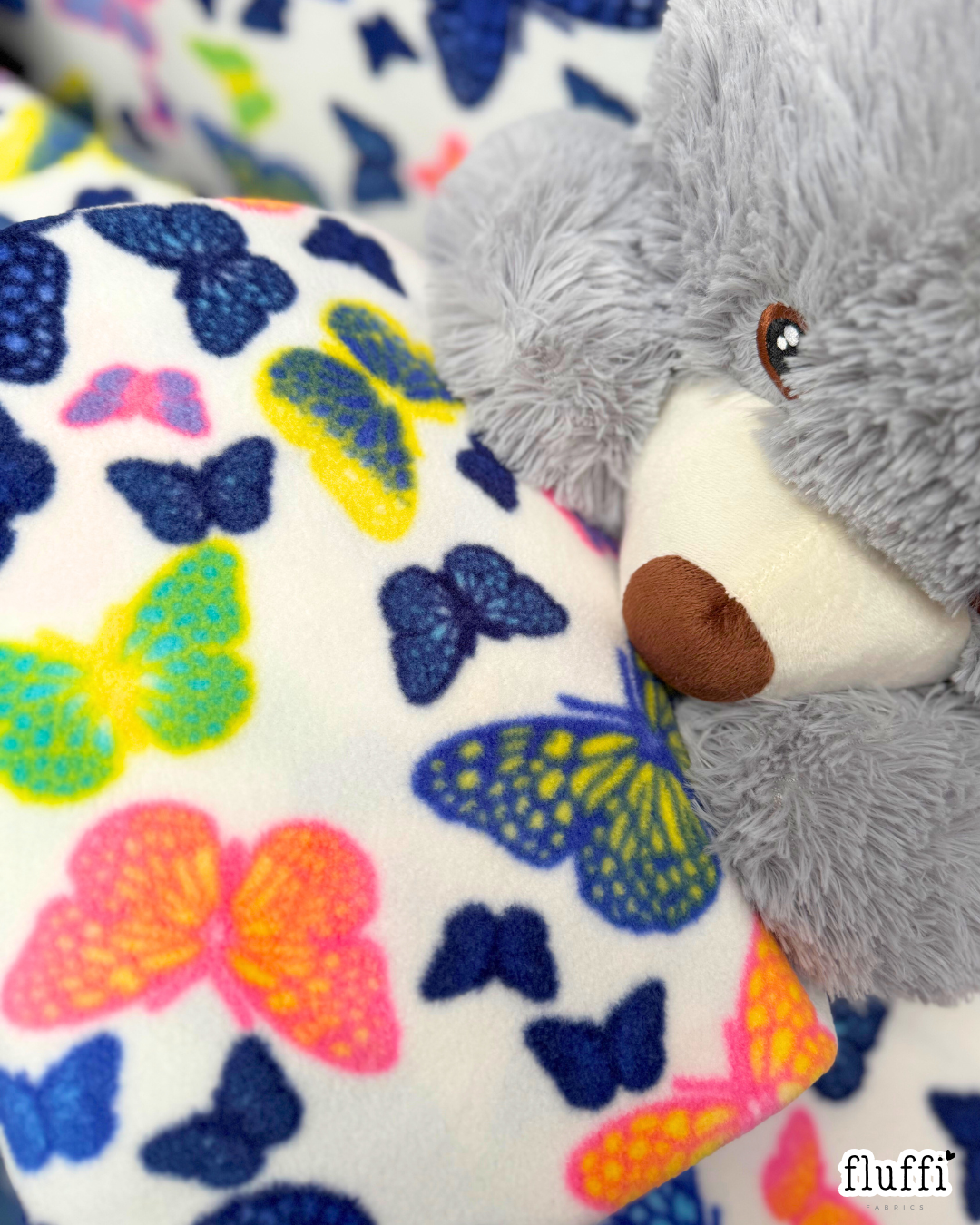 Polar Fleece Printed Anti-Pill Soft Washable Fabric - Butterflies