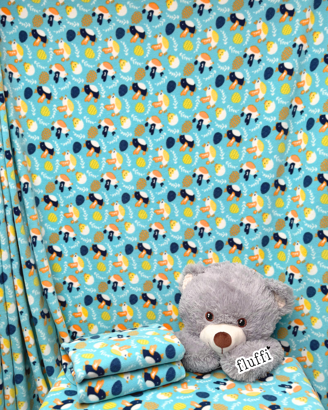 Polar Fleece Printed Anti-Pill Soft Washable Fabric - Chicks & Eggs