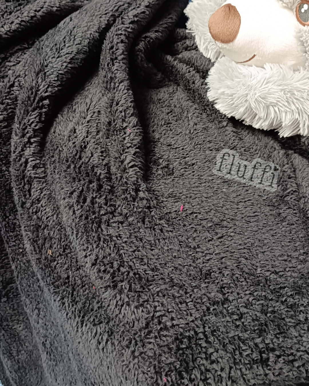 Fluffy Coral Pile Cuddle Plush Fleece- SQ453 Black