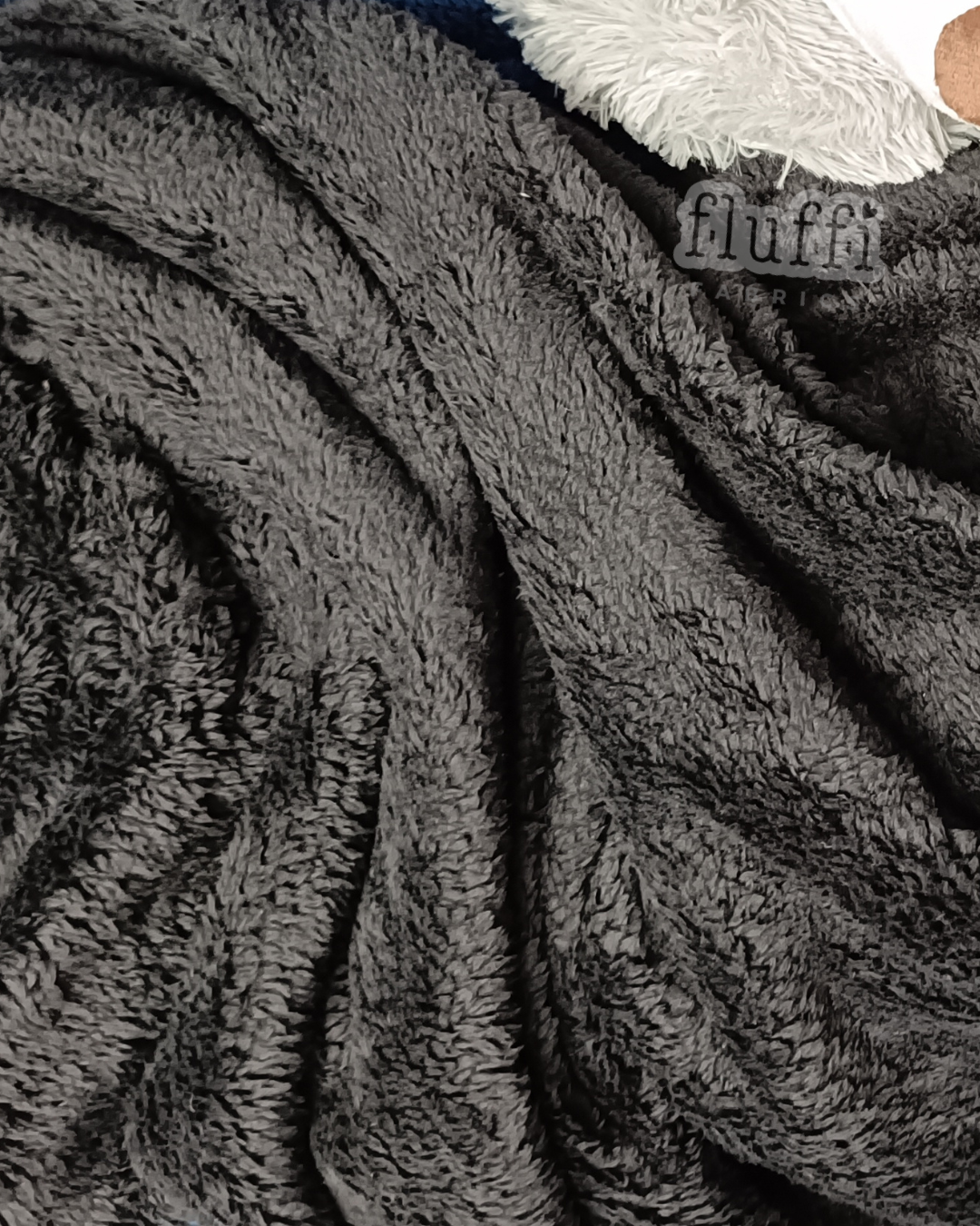 Fluffy Coral Pile Cuddle Plush Fleece- SQ453 Black