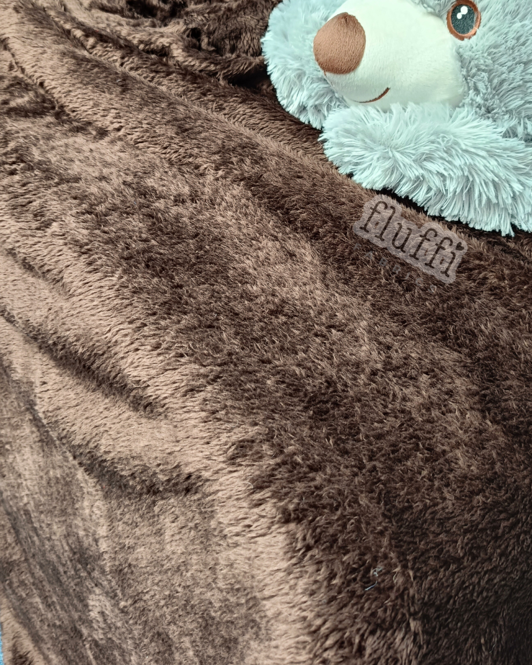 Fluffy Coral Pile Cuddle Plush Fleece- SQ453 Dark Chocolate