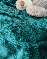 Fluffy Coral Pile Cuddle Plush Fleece- SQ453 Forest Green