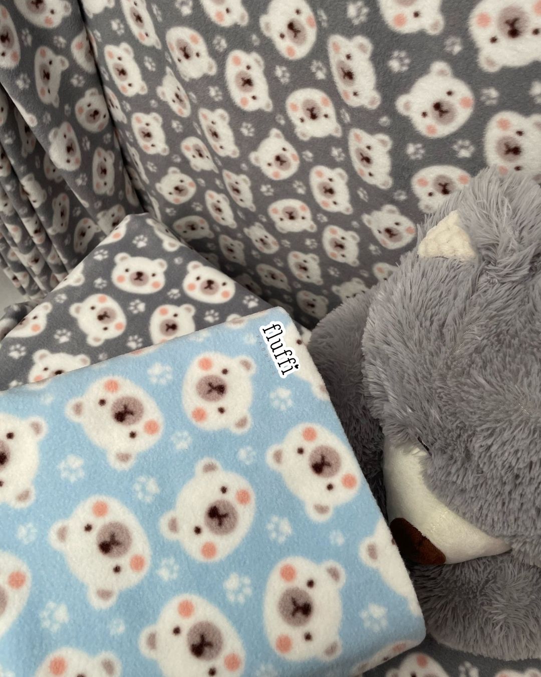 Polar Fleece Printed Anti-Pill Soft Washable Fabric- Cute Bears