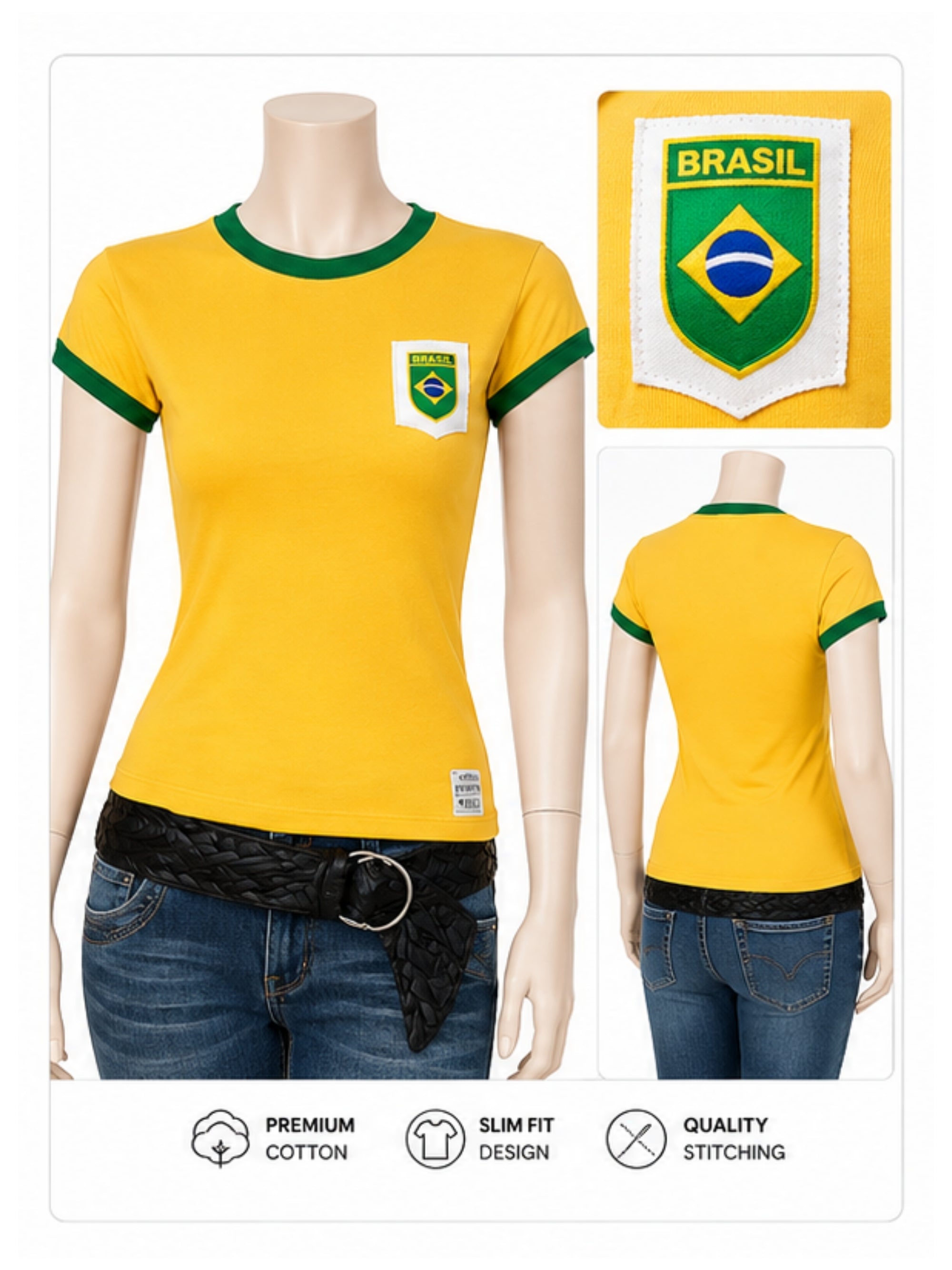 100% Cotton Football T-Shirt- Red/Blue/Yellow in one size