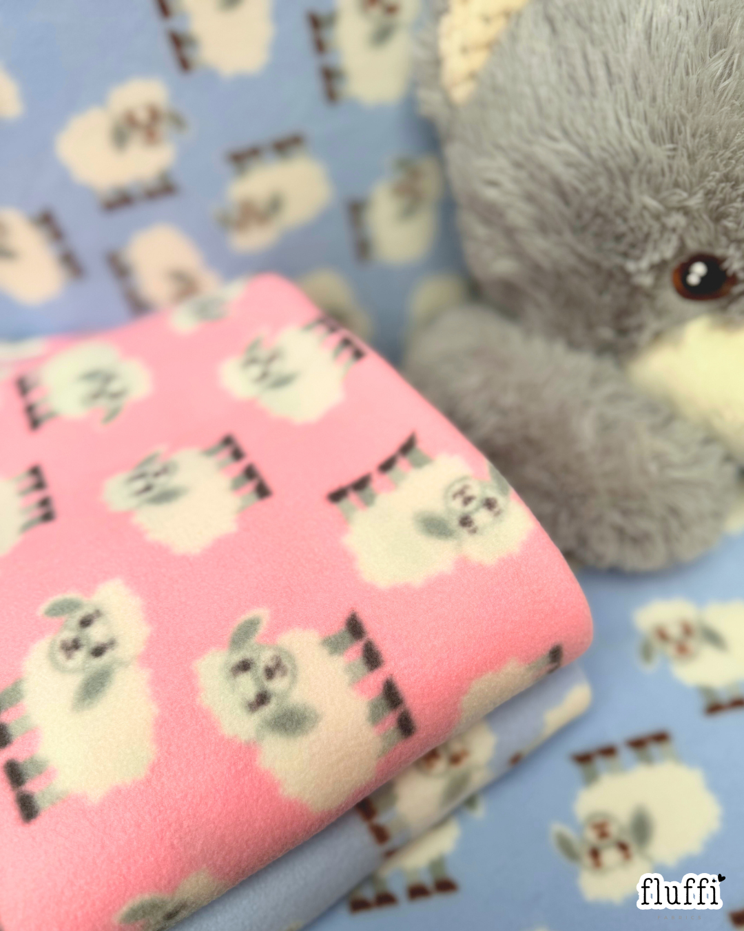 Polar Fleece Printed Anti-Pill Soft Washable Fabric - Farm Sheep