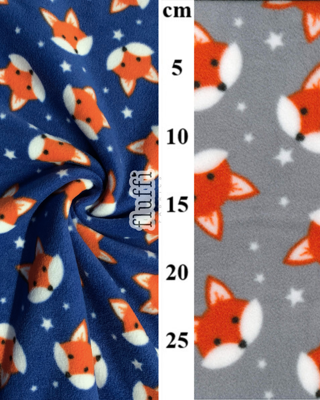 Polar Fleece Printed Anti-Pill Soft Washable Fabric - Foxy Stars SQ811 Light Grey
