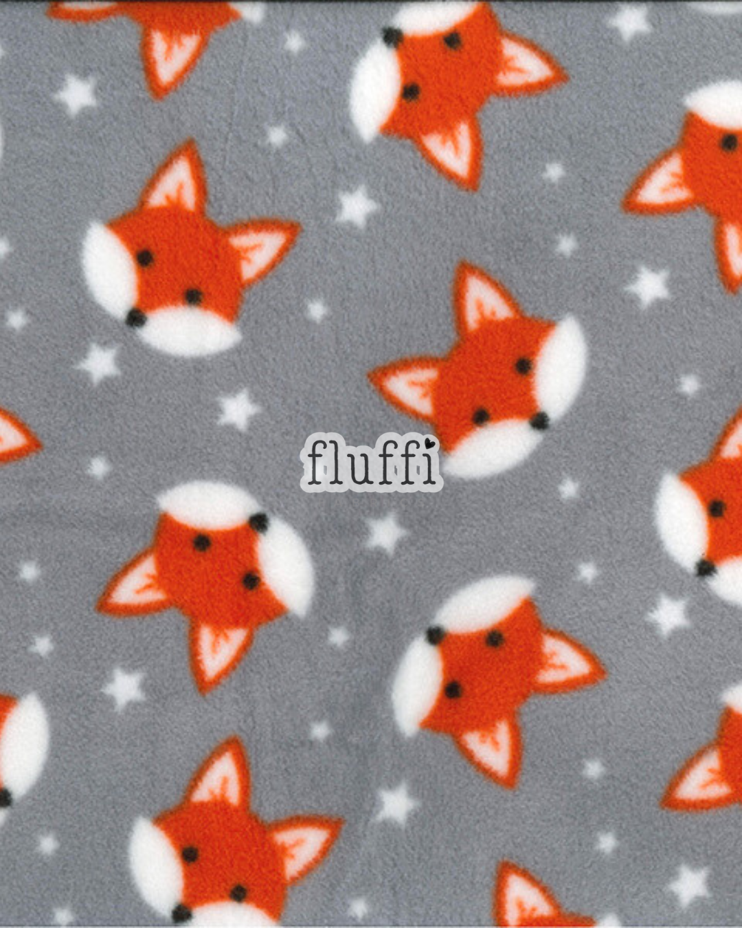Polar Fleece Printed Anti-Pill Soft Washable Fabric - Foxy Stars SQ811 Light Grey