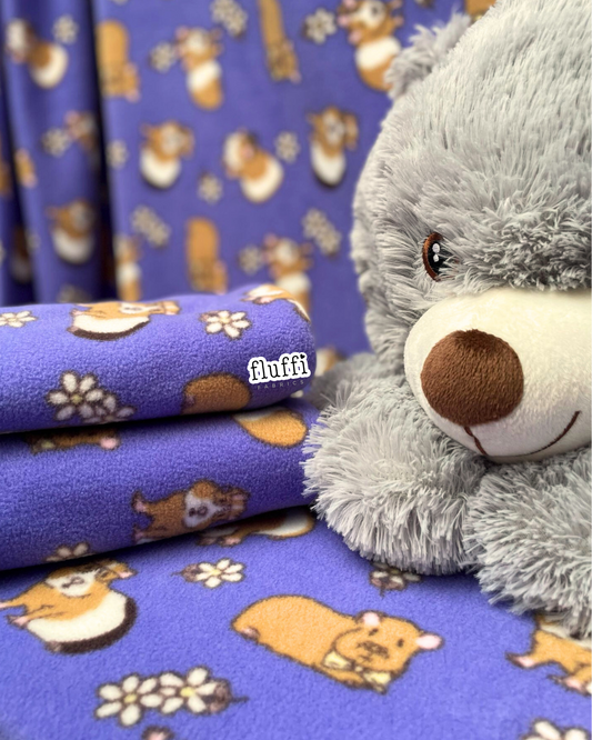Polar Fleece Printed Anti-Pill Soft Washable Fabric - Guinea Pigs SQ801