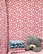 Polar Fleece Printed Anti-Pill Soft Washable Fabric - Hearts SQ750