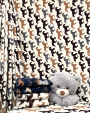 Polar Fleece Printed Anti-Pill Soft Washable Fabric - Horse Racing