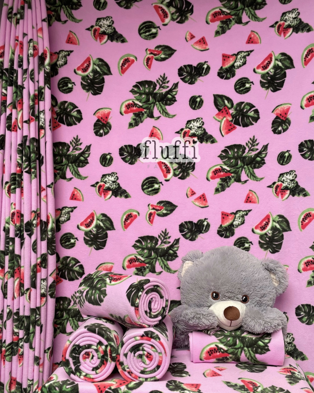 Polar Fleece Printed Anti-Pill Soft Washable Fabric - Watermelons SQ962 BPN