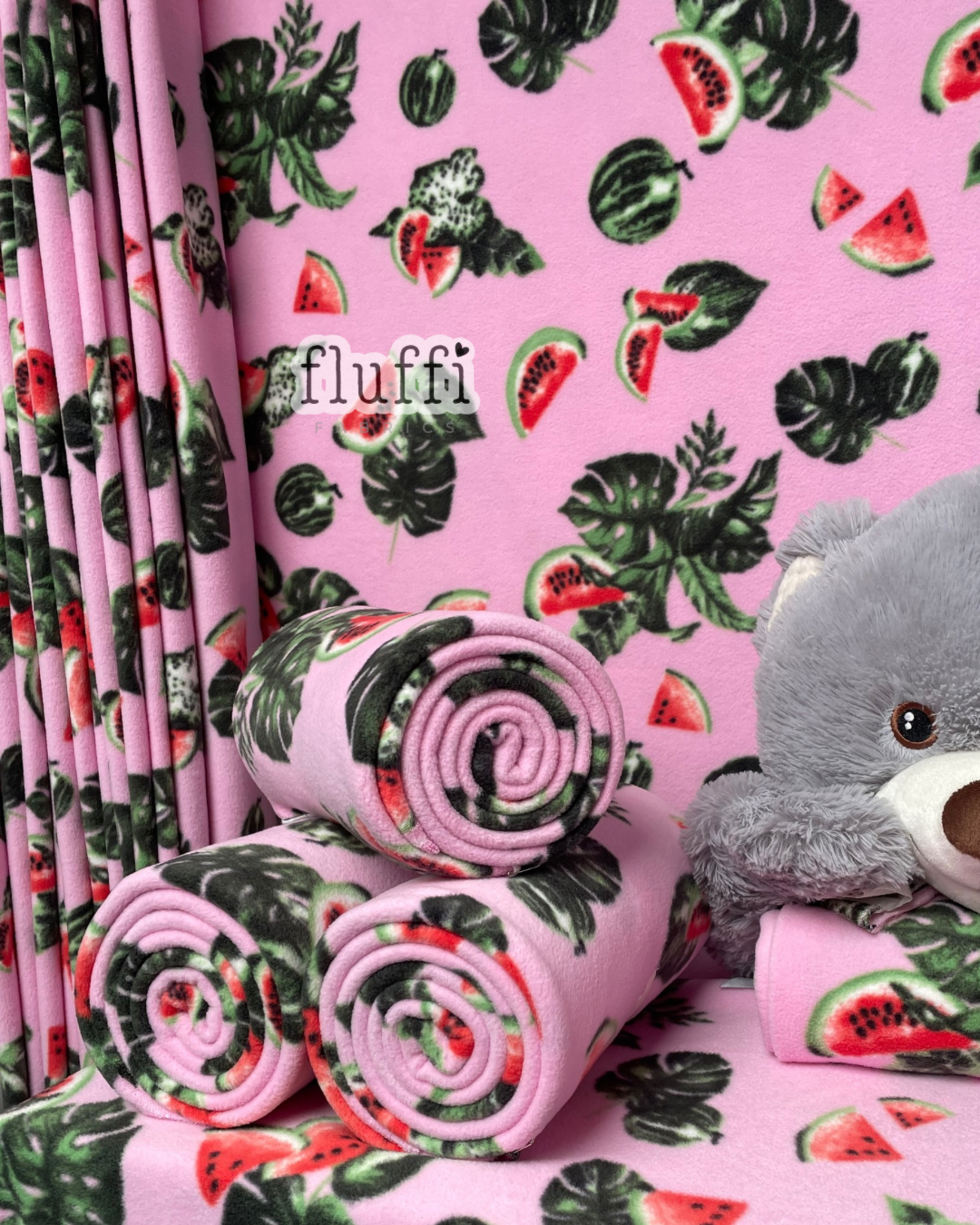 Polar Fleece Printed Anti-Pill Soft Washable Fabric - Watermelons SQ962 BPN