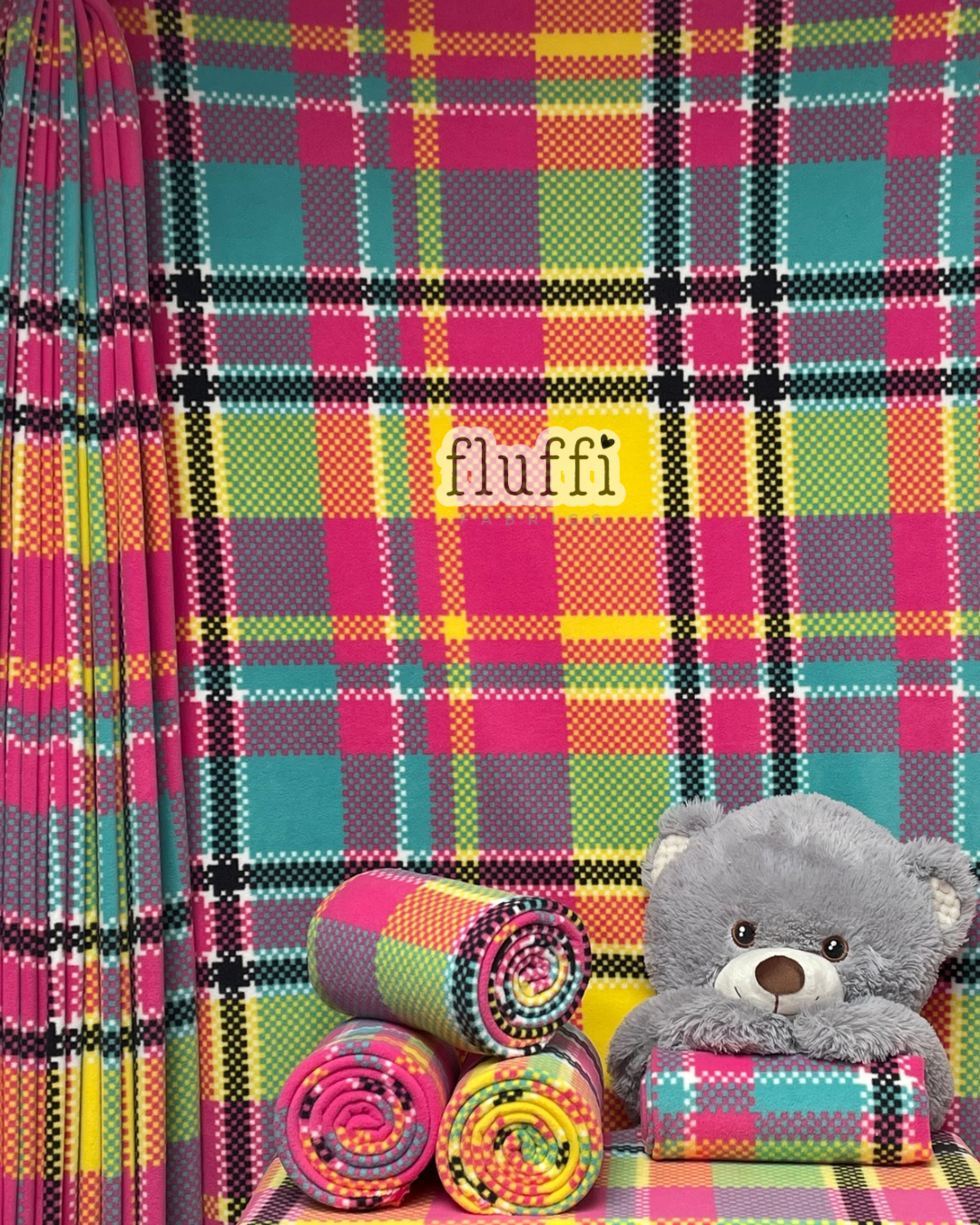 Polar Fleece Printed Anti-Pill Soft Washable Fabric- Tartan & Plaid Chroma Tartan