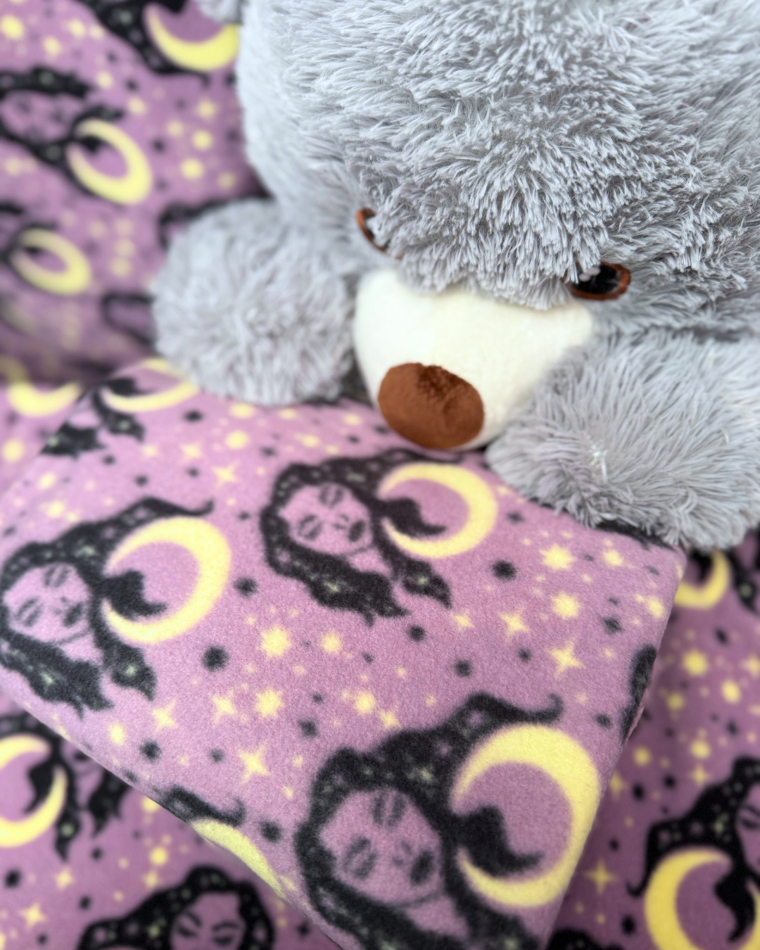 Polar Fleece Printed Anti-Pill Soft Washable Fabric- Lady Moon