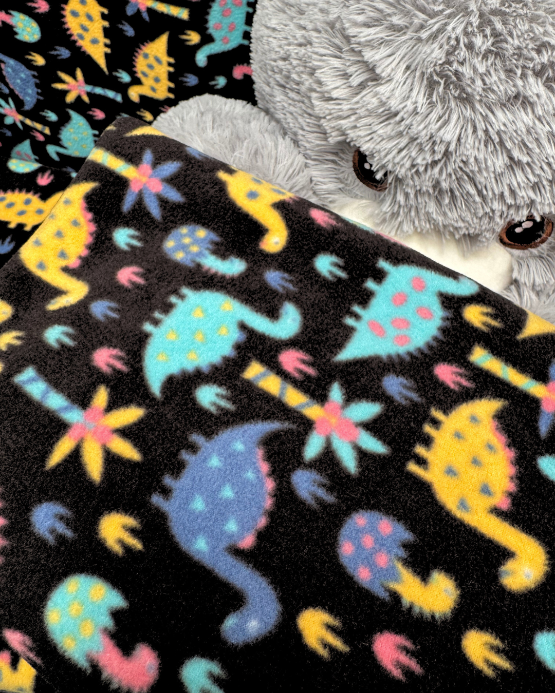 Polar Fleece Printed Anti-Pill Soft Washable Fabric - Mini Dinosaurs