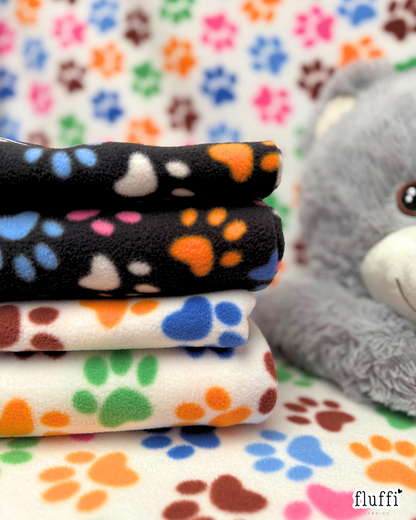 Polar Fleece Printed Anti-Pill Soft Washable Fabric - Multi Paws