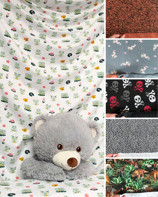 Organic Cotton Elastane Jersey 4 Way Stretch Fabric - Prints