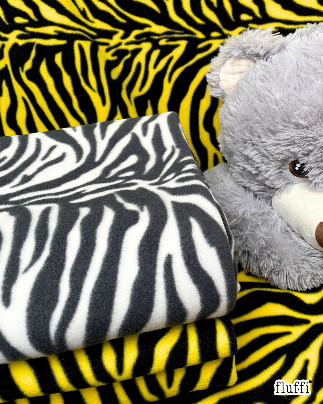 Polar Fleece Printed Anti-Pill Soft Washable Fabric - Zebra