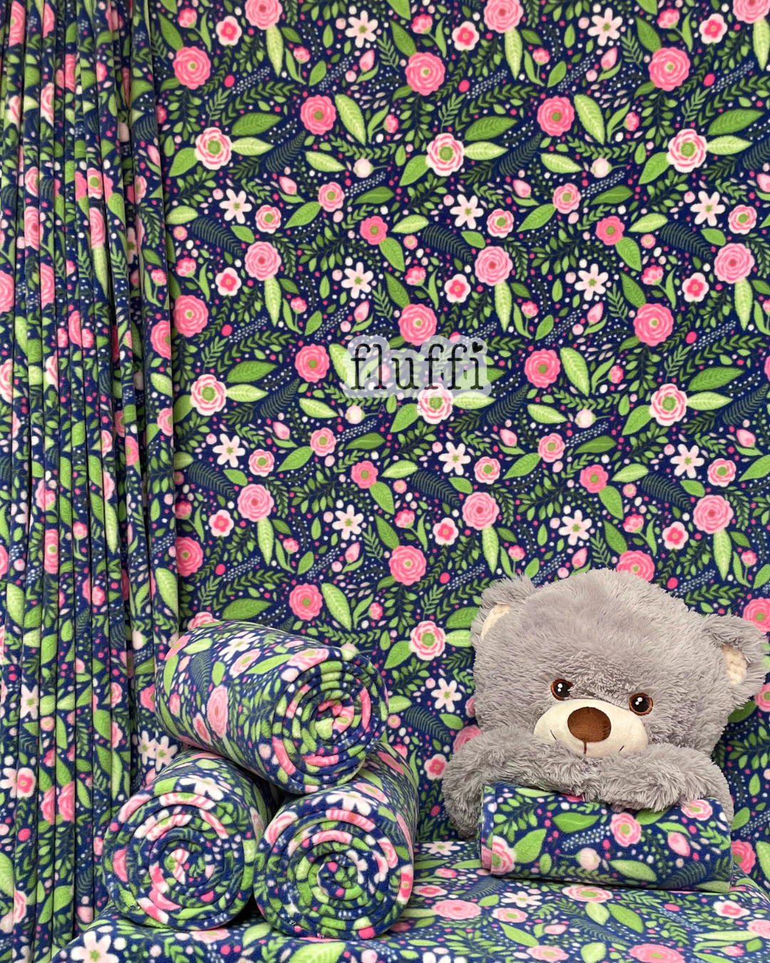 Polar Fleece Printed Anti-Pill Soft Washable Fabric - Night Garden