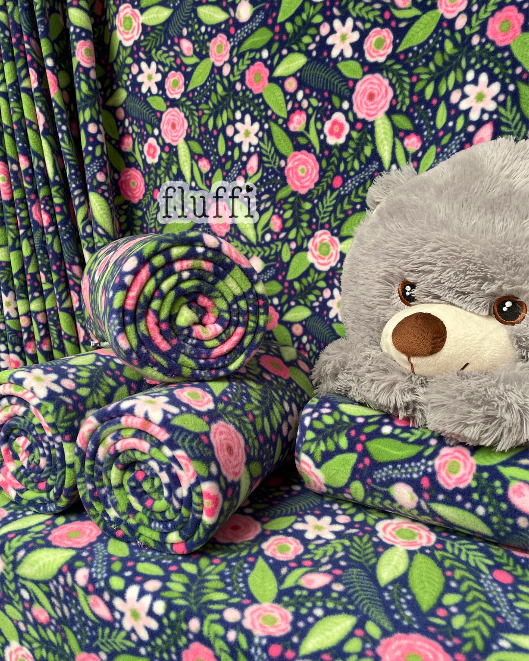 Polar Fleece Printed Anti-Pill Soft Washable Fabric - Night Garden