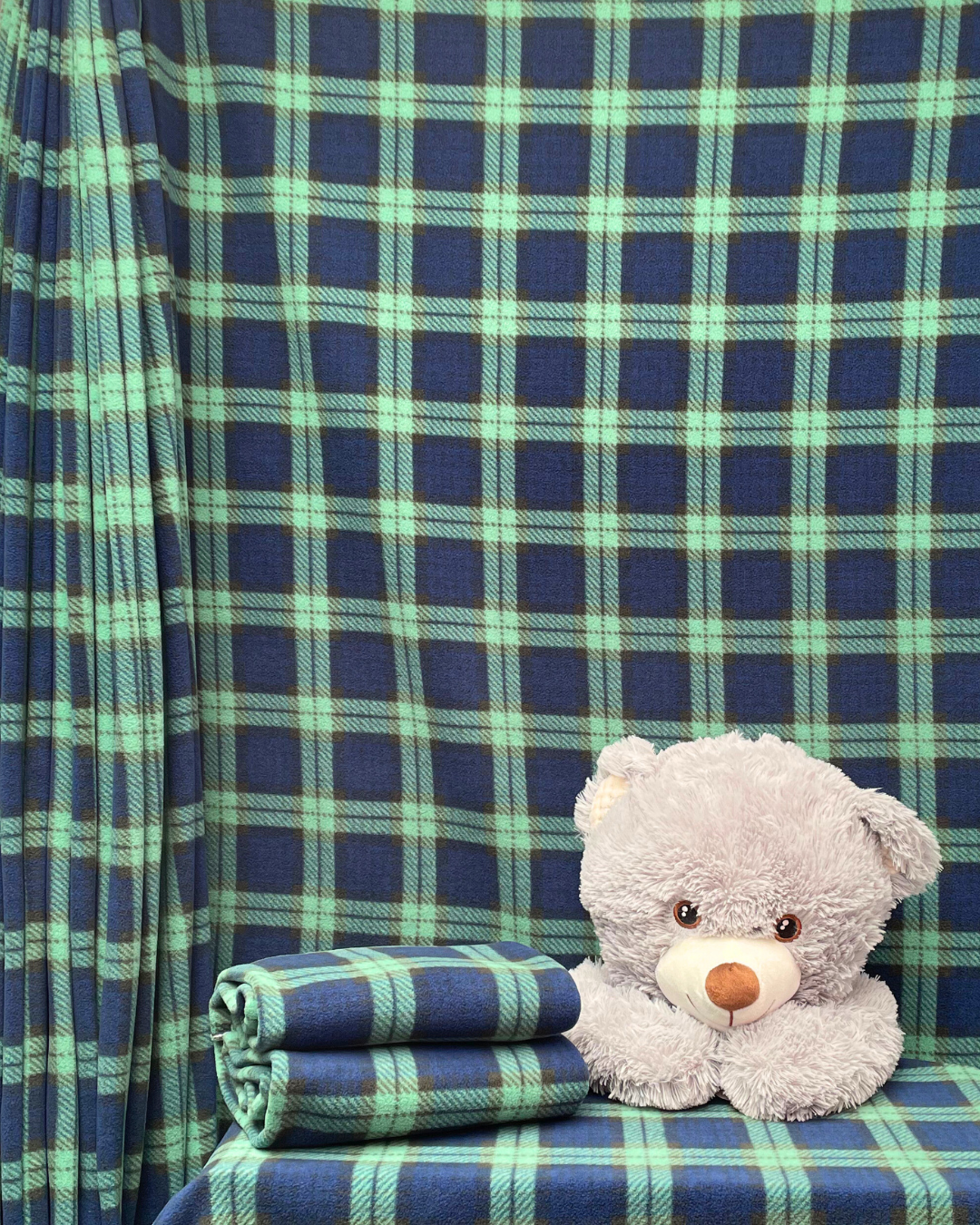 Polar Fleece Printed Anti-Pill Soft Washable Fabric- Tartan & Plaid