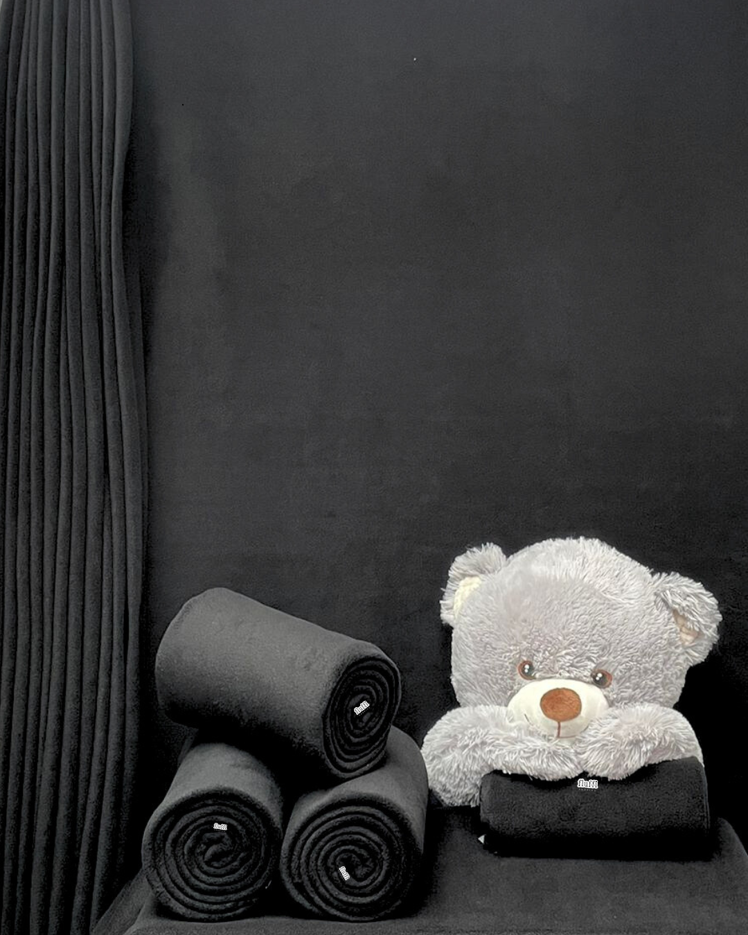 Polar Fleece Anti-Pill Soft Washable Fabric - Solid Colours Black