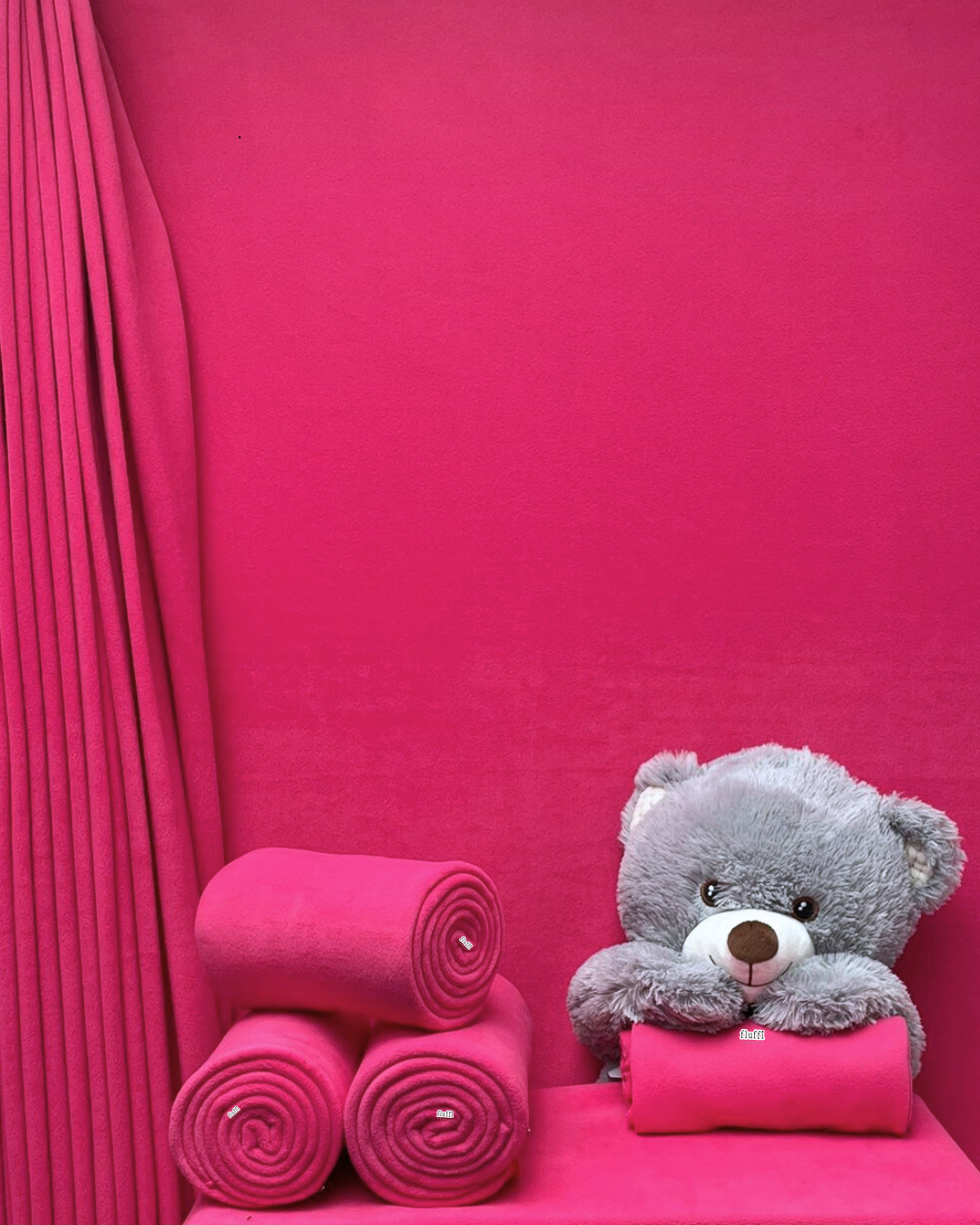 Polar Fleece Anti-Pill Soft Washable Fabric - Solid Colours Cerise Pink