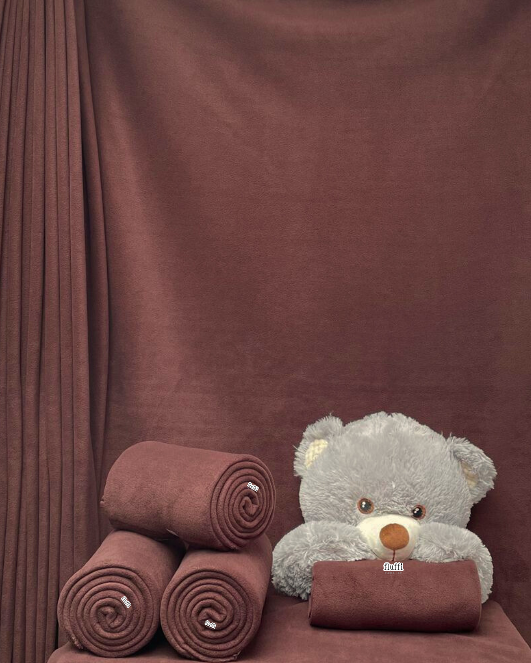 Polar Fleece Anti-Pill Soft Washable Fabric - Solid Colours Chocolate